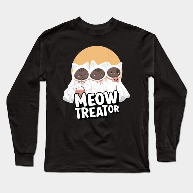 Meow or treat Long Sleeve T-Shirt by ArtStopCreative